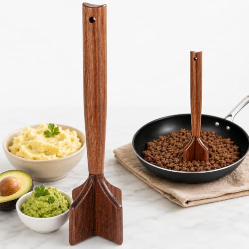 Wooden Meat Chopper,Ground Meat Masher,Beef Masher,Hamburger
