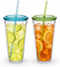 Luxfuel 32 oz Clear Tumblers Cup with Lid & Straw, Acrylic Iced Coffee