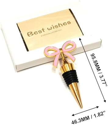 Bow Wine Stoppers for Wine Bottles 3 Packs - Golden Bowtie Stopper