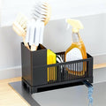 Rustproof Kitchen Sink Organizer Caddy, Black