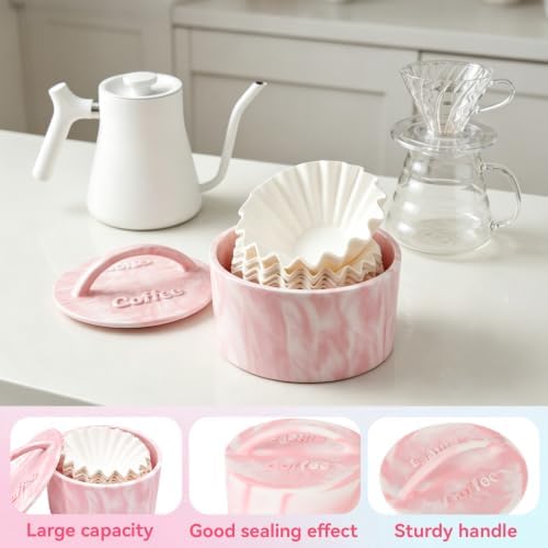 Coffee Filter Holder with Lid, Coffee Filter Holders for Counter