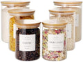 CZZGSM Set of 6 Glass Flour and Sugar jars with 132 Kitchen Pantry