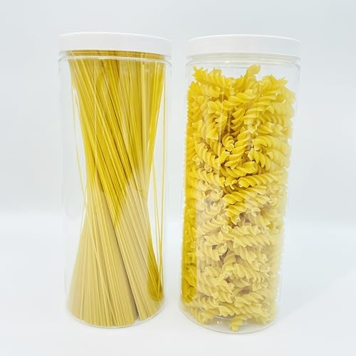 60oz (1780 ml,3 Pack) Clear Tall Plastic Storage Jar with Lid, Round