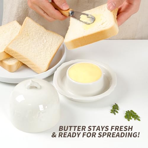Butter Dish, Ceramic Small Butter Dish with Lid, 2025 Design Mini
