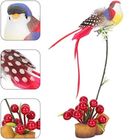 Aquarium Plants Artificial Flower Sushi Plate Decorations Berry Bird