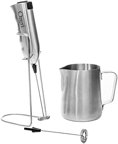 Ozeri Deluxe Milk Frother and 12 oz Frothing Pitcher in Stainless