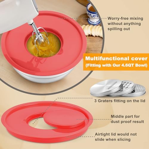P&P CHEF Mixing Bowls with Lids Set of 6, Nesting Salad Bowl