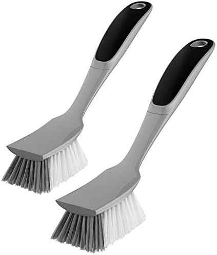 MR.SIGA Dish Brush with Scraper, 2 Pack