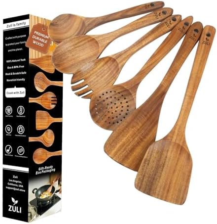 Zuli 6-Piece Teak Wooden Cooking Utensil Set