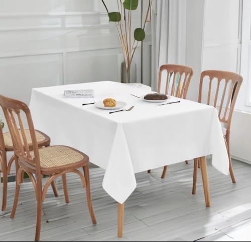 6 Pack White Table Cloth Rectangle 60 x 102 Inch, Rectangle Tablecloth