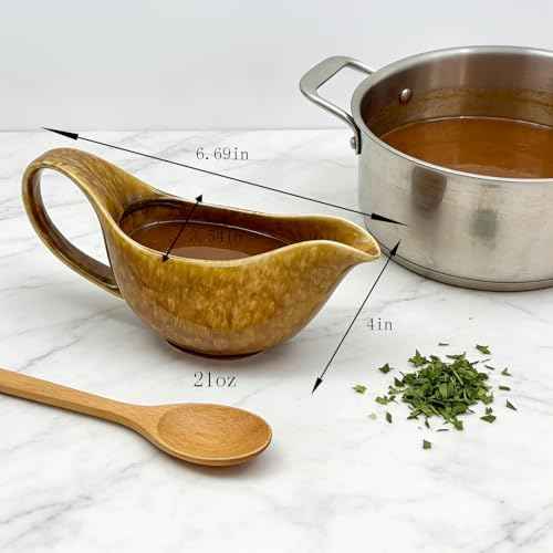 Gravy boat with drip-proof spout. 24-ounce large-capacity ceramic