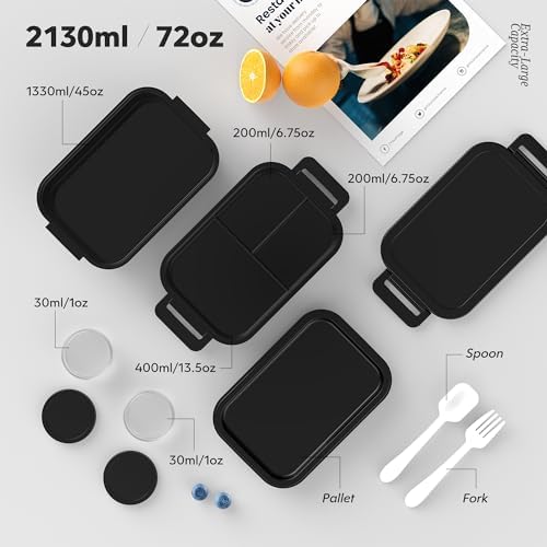 Jelife Adult Bento Box Lunch Box - Large Style Bento Lunch Box for