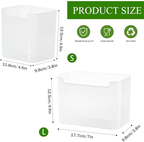 3 Pack Refrigerator Organizer Box, Plastic Refrigerator Side Door