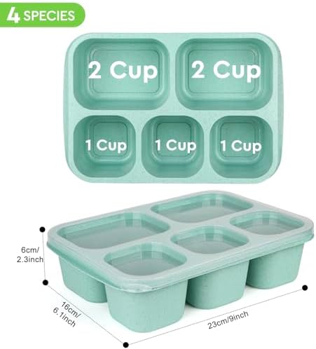 Bento Lunch Boxes - Reusable 5-Compartment Food Lunchables Containers