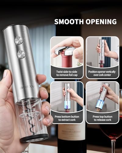 CIRCLE JOY Electric Wine Bottle Opener Set Stainless Steel