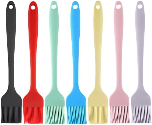 Silicone Basting Brush 7Pcs, Pastry Brush 7-Color, 600°F Heat