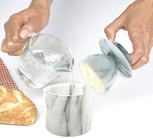 Norpro Marble Butter Keeper,Off-White