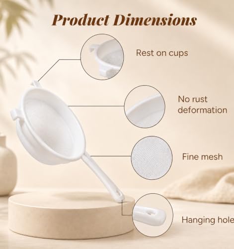 3 Pcs Plastic Strainer for Kefir Grains, Nylon Mesh Strainer for