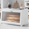 Kitsure Wooden Bread Box for Kitchen Countertop, 1-Tier, White