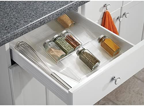 mDesign Expandable Plastic Deluxe Spice Rack, Drawer Organizer for