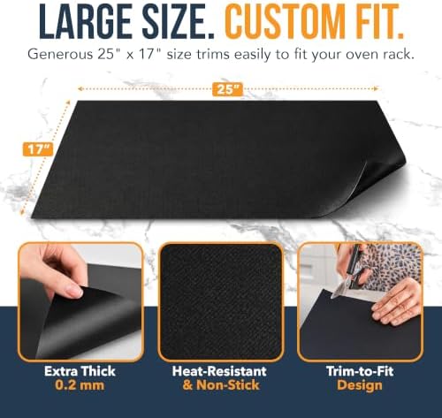 Oven Liners for Bottom of Oven - 2 Pack Large Heavy Duty Mats, 17”x25”