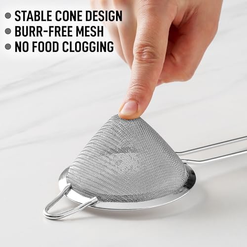 Zulay Kitchen 304 Stainless Steel Fine Mesh Strainer 3.35 in