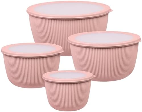 BoxedHome 4.97 Quarts Mixing Bowls with Lids Set, 4 Packs BPA-Free