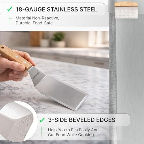 Anmarko Stainless Steel Griddle Spatula Set