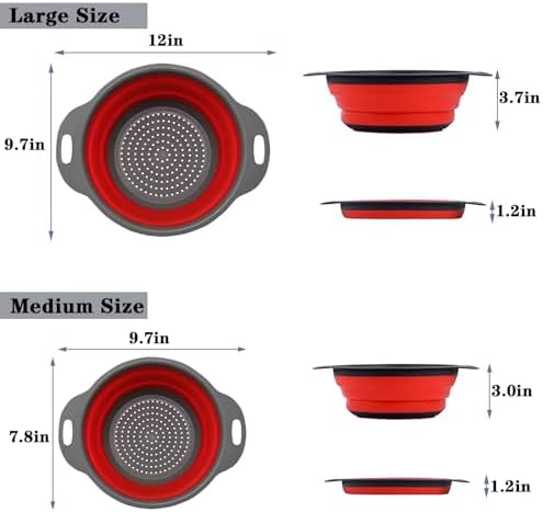 Collapsible Colander Set,Space Saving Collapsible Kitchen Colander