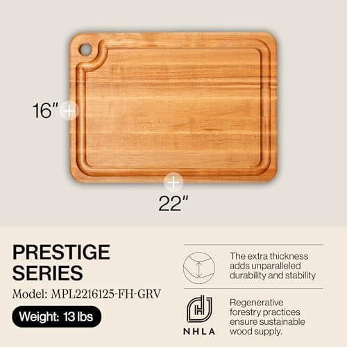 John Boos Block Maple Cutting Board, 22 x 16 x 1.25 Inches