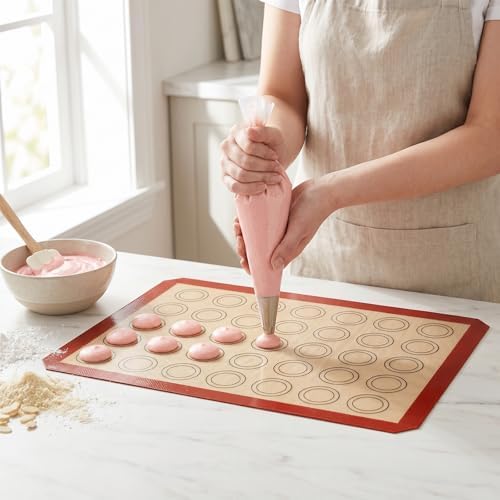 4 Pcs Macaron Silicone Baking Mats, Reusable Silicone Baking Mat