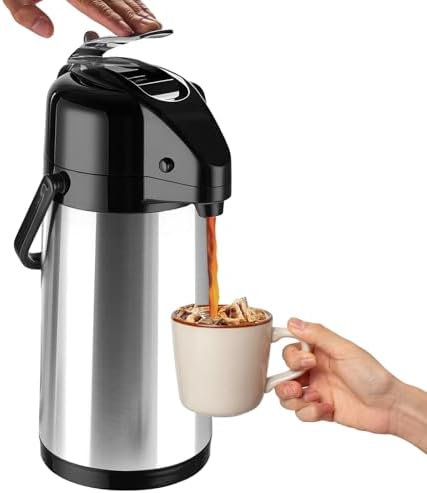 Coffee Carafe, Insulated Airpot Coffee Dispenser with Pump, 2.5L