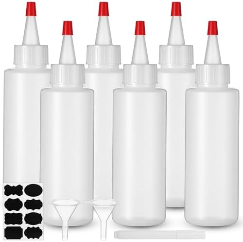 Lounsweer 6 Pcs 4 oz Small Plastic Squeeze Bottles with Caps, Classic