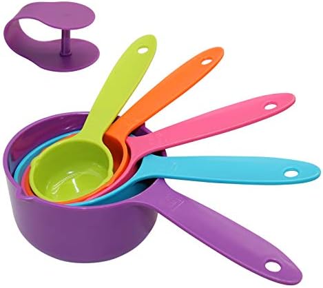 Rypet Pet Food Scoop Set of 5 - Measuring Cups and Spoons Set Plastic