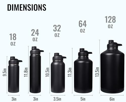 Fijinhom Insulated Water Bottle with Handle, 304 Stainless Steel Water