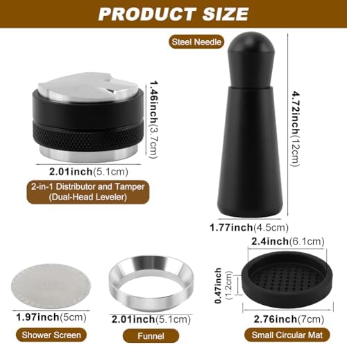 51mm Espresso Accessories Kit, Coffee Distributor & Tamper, Dosing