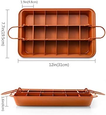 L-Lei Non-Stick Brownie Pans with Dividers, 18-Lattice Brownie Baking