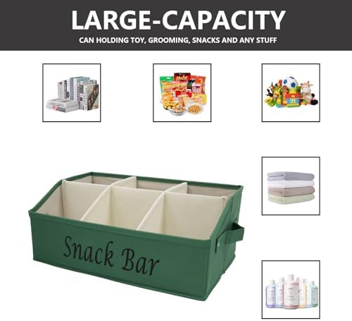 Snack Organizer for Countertop, Fabric Snack Bar Station with Handles