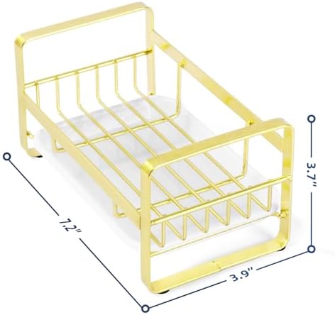 HULISEN Kitchen Sponge Holder, 304 Stainless Steel, Gold