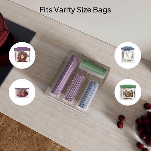 Aquiver Acrylic Bags Storage Organizer - Baggie Bags Drawer Organizer