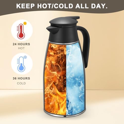 TIPTAP 70oz Thermal Coffee Carafe, Stainless Steel Insulated Vacuum