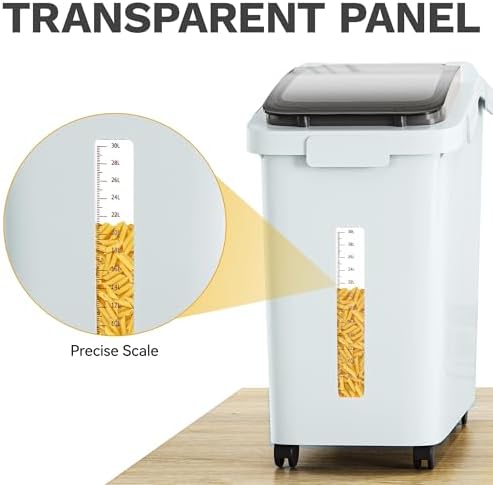DWVO Large Ingredient Storage Bins, 11.4-Gallon Flour Rice Food
