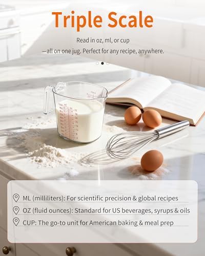 BINGBING- Measuring Cups Set of 3, Plastic, Nesting Design, Pour Spout