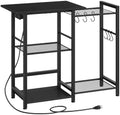 HOOBRO Bakers Rack with Power Outlet, Black