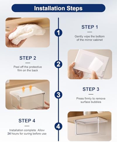 Hanging Cabinet Organizer – 33° Tilted Under Desk Drawer & Bathroom