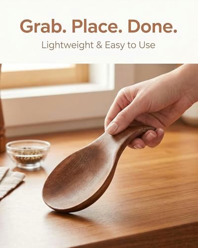 Wood Spoon Rest for Stove Top, Bamboo Spoon Holder for Kitchen