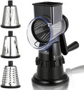 Rotary Cheese Grater, 3 Blades, Black