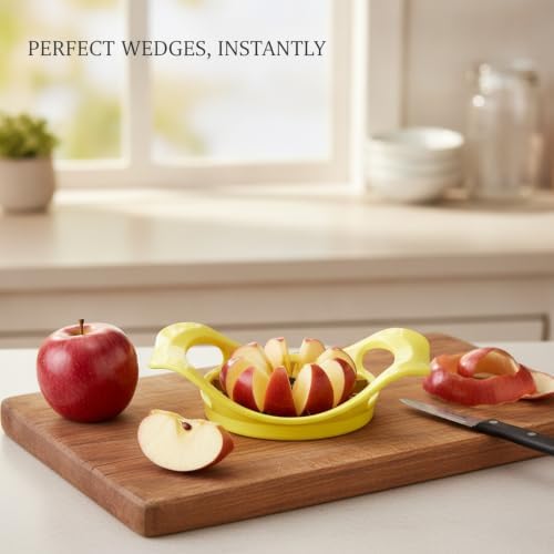 Kitchen Counter Fruit Prep Tool, Stainless Steel Apple Slicer and