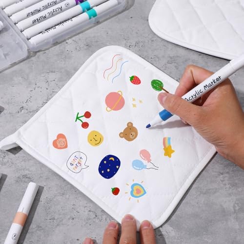 40 Pcs Pot Holder Bulk Craft Set with 24 Color Markers