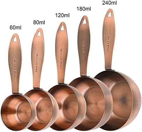 Copper Measuring Cups and Spoons Set 12 Stainless Steel Measure